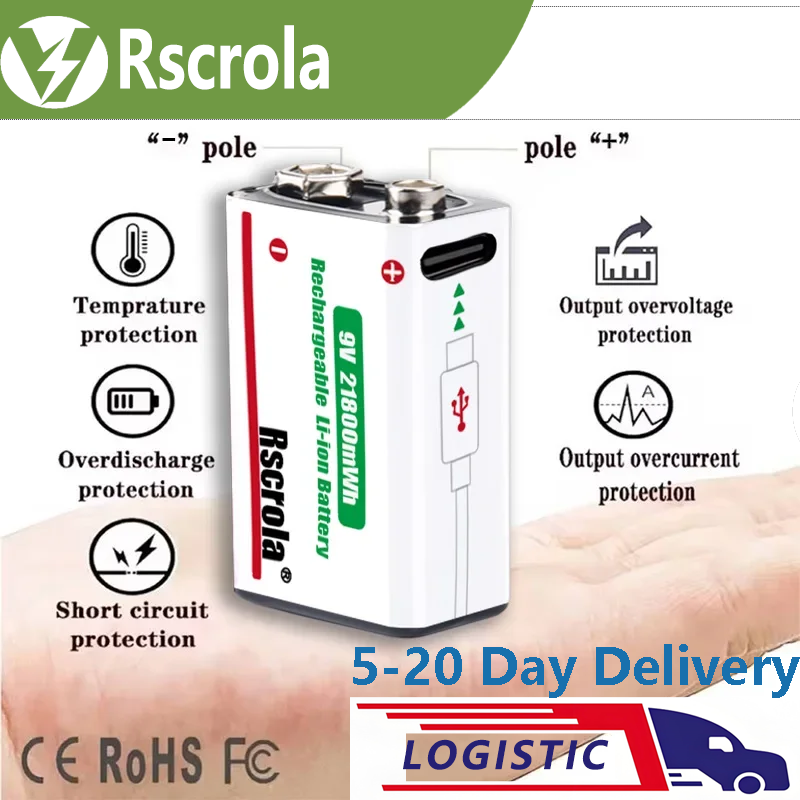 Smoke Detector Interconnected - Akumulator litowo-jonowy Rscrola 9V 21800mWh o
