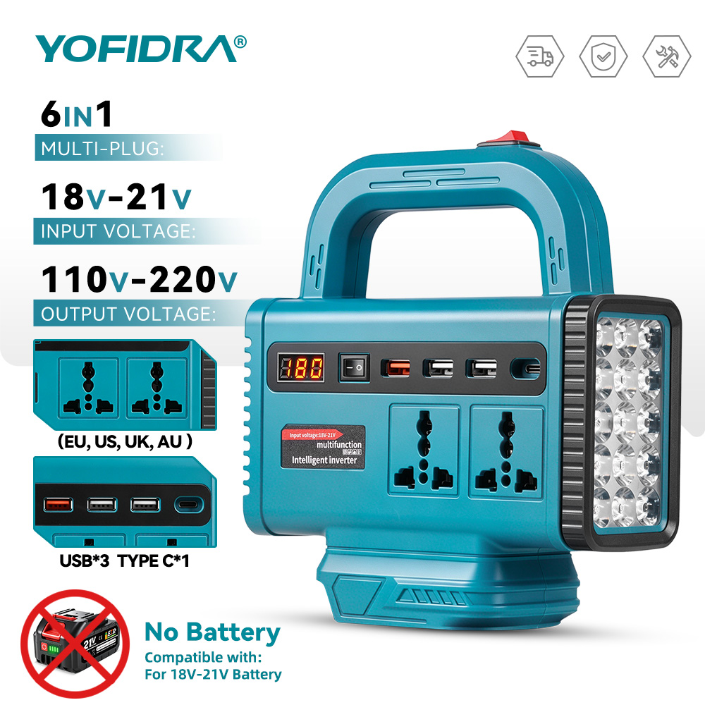 Power Outage Light - Przetwornica napięcia YOFIDRA 220V, przenośny zasilacz
